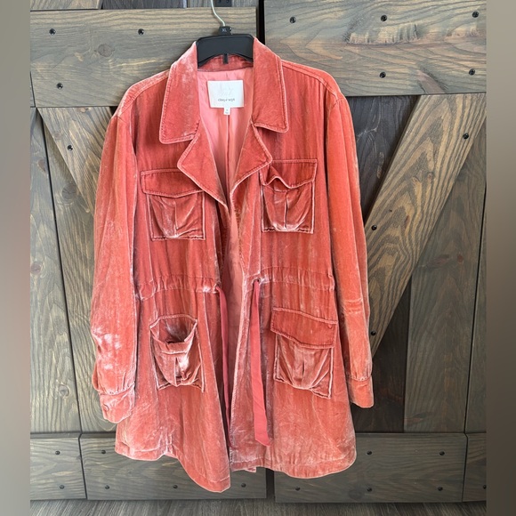 cinq a sept Jackets & Blazers - Cinq à Sept Coral Velvet Utility Jacket